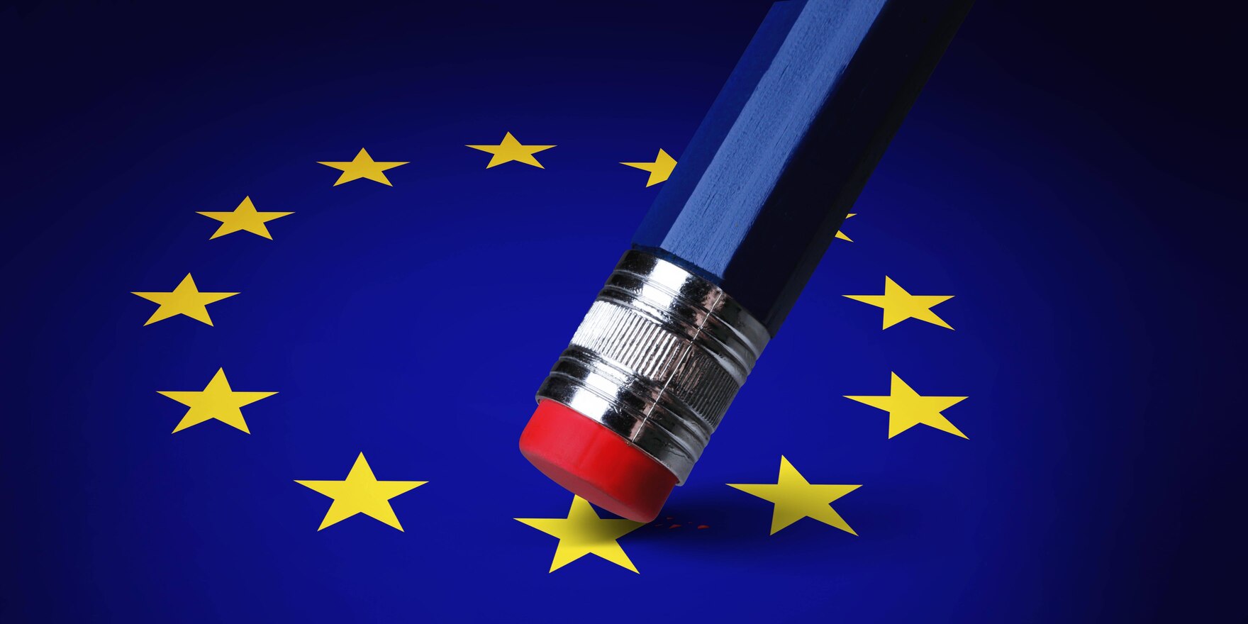 Von einer EU-Fahne wird ein Stern weg radiert